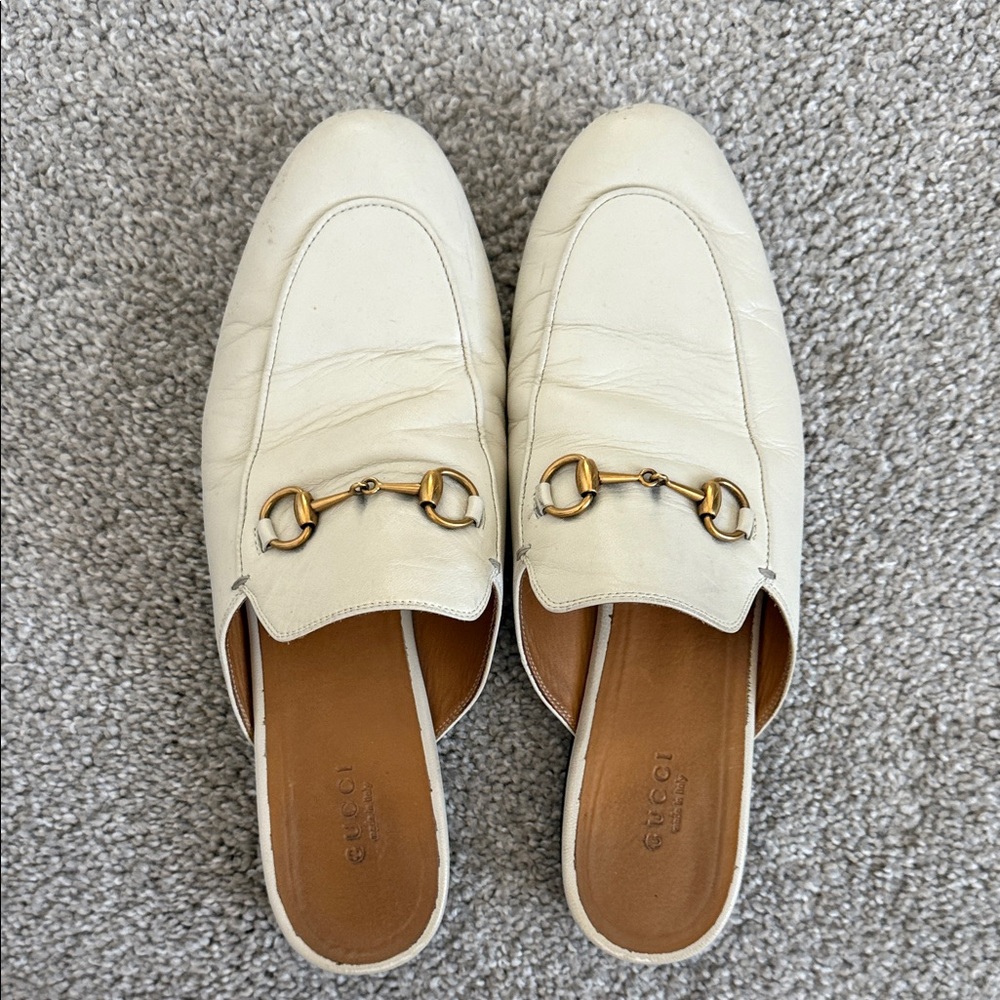 Gucci Cream Leather Loafers